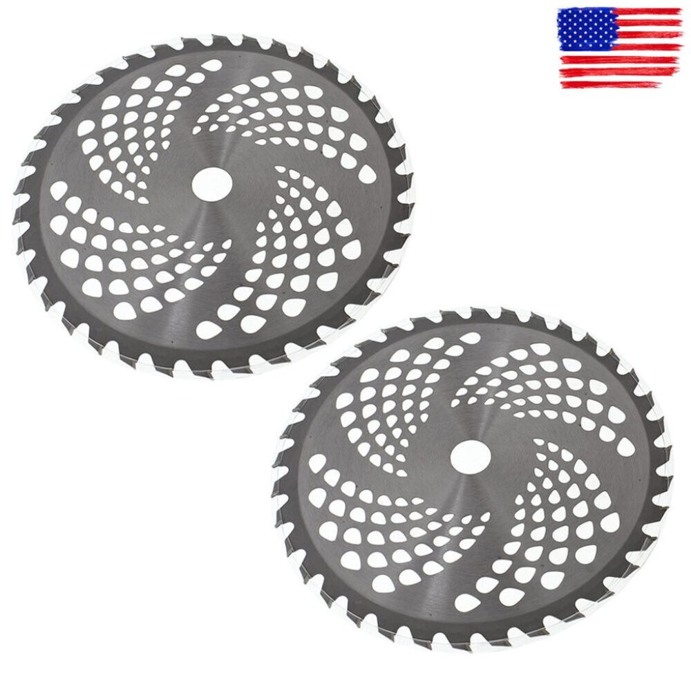 2 Pack -10" x 40T Carbide Tip Brush Blades – For Cutter, Trimmer, Weed Eater